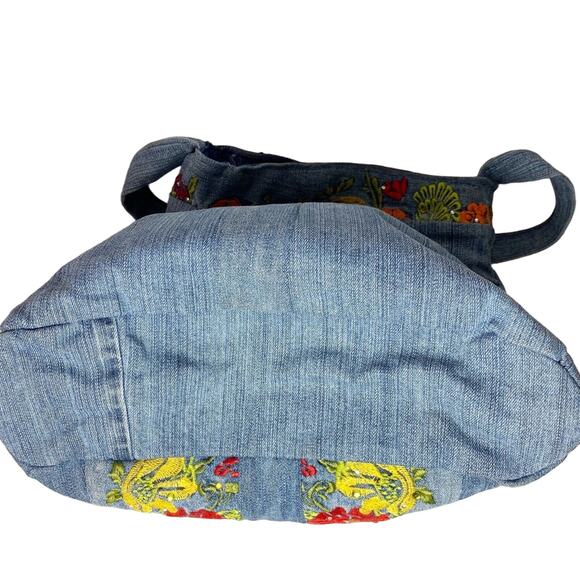 Unbranded Bohemian Jean Bag Floral Embroidery Large - Picture 8 of 8